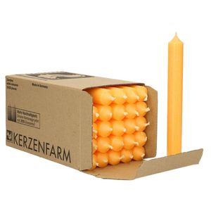 Set van 25x donkergele kaarsen/dinerkaarsen 18 cm 7-8 branduren