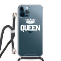 Queen zwart: iPhone 12 Pro Max Transparant Hoesje met koord