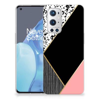 OnePlus 9 Pro | TPU Hoesje | Zwart Roze Vormen