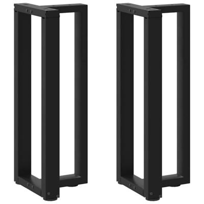 Console tafelpoten 2 st T-vormig 25x28x(72-73) cm staal zwart