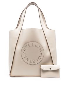 Stella McCartney sac cabas Stella Logo à design carré - Tons neutres