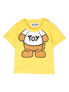 Moschino Kids t-shirt en coton à logo imprimé - Jaune