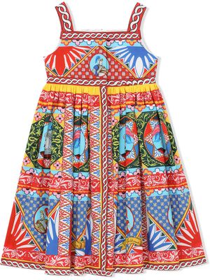 Dolce & Gabbana Kids robe en popeline à imprimé Carretto - Rouge