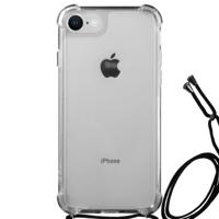 Anti-shock Back Cover iPhone SE 22 | 20 | 8 | 7 Transparant met Koord