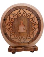 Zoutsteen Lamp Deco Meditatie Boeddha Inclusief Kabel en Lampje - thumbnail