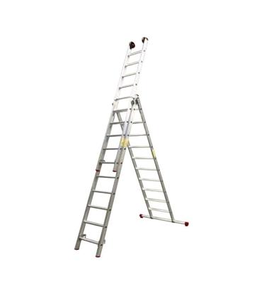 Little jumbo Opsteekladder SuperPRO recht | 3x14 treden | met stabilisatiebalk - 1250470314