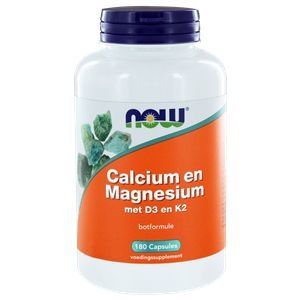 NOW Calcium en Magnesium met D3 en K2 (180 caps)