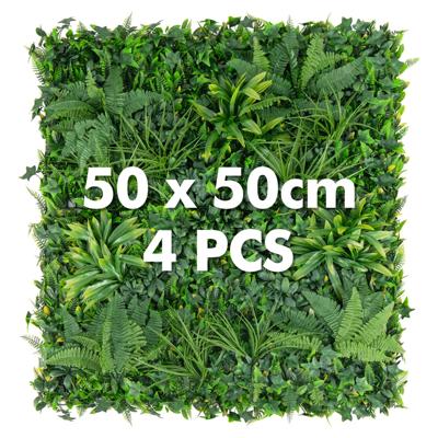 4 Stuks Kunsthaag Buxus Panelen met Diverse Bladeren Zonwerende Wandpanelen