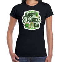 Happy St. Patricks day / St. Patricks day t-shirt / kostuum zwart dames - thumbnail