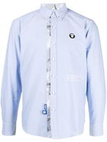 AAPE BY *A BATHING APE® chemise en coton à patch logo - Bleu - thumbnail