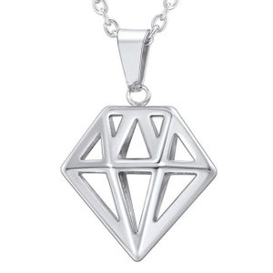 Mendes heren ketting Edelstaal Diamant Zilverkleurig