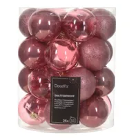 Kerstbalmix plc d6cm 25st rose