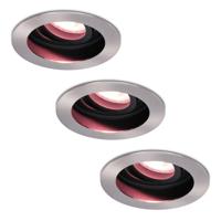 Set van 3 Mesa - Smart inbouwspot - IP20 voor binnen - 5,5 Watt 345 Lumen - Kantelbaar - Wifi + Bluetooth - Verzonken - RGBWW - GU10 - Google Home, Amazon Alexa en Siri - RVS