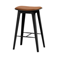 Nordic Bar Stool - Black Stained Oak with stitches