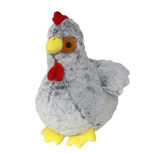 Pluche kip knuffel - 30 cm - grijs - boederijdieren kippen knuffels   -