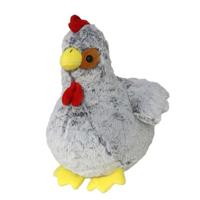 Pluche kip knuffel - 30 cm - grijs - boederijdieren kippen knuffels