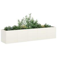 VidaXL Plantenbak 200x40x40 cm koudgewalst staal wit