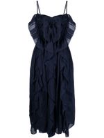 Chloé robe mi-longue à volants - Bleu Chloé robe mi-longue à volants - Bleu