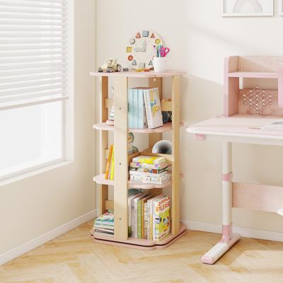 Kinderboekenrek 360° Draaibaar 3-vaks Speelgoedrek met 12 Vakken 48 x 48 x 95,5 cm Roze