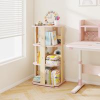 Kinderboekenrek 360° Draaibaar 3-vaks Speelgoedrek met 12 Vakken 48 x 48 x 95,5 cm Roze