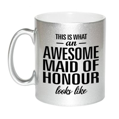 Awesome maid of honour cadeau mok / beker zilver voor getuige 330 ml