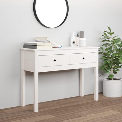 Wandtafel 100x35x75 cm massief grenenhout wit