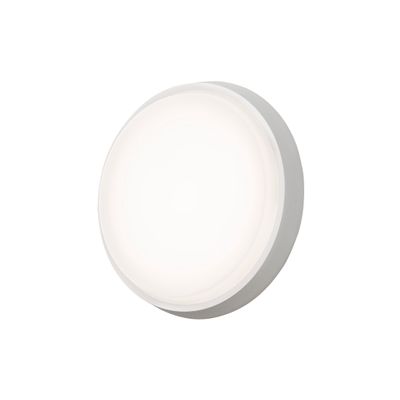 Wandlamp of plafonniere Konstsmide Cesena 7974-250 mat wit 230V round Ø 17.5cm, vandalismebestendig glas, 1x 10W
