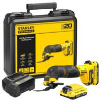 Stanley fatmax v20 18v multitool multifunctioneel gereedschap (geel/zwart, koffer, 2 accu's (2.0ah) en oplader (2a) inbegrepen)