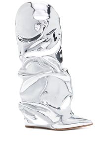 Le Silla Andy 120mm metallic boots - Argent