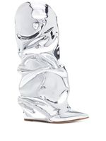 Le Silla Andy 120mm metallic boots - Argent