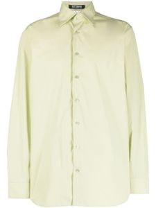 Raf Simons chemise en coton à empiècement en résille - Vert