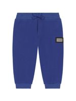 Dolce & Gabbana Kids pantalon de jogging à plaque logo - Bleu