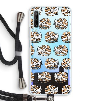 Slapende poes: Huawei P Smart Pro Transparant Hoesje met koord
