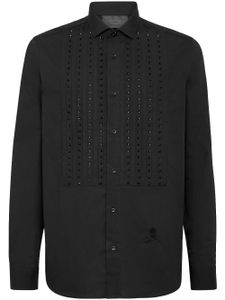 Philipp Plein chemise en coton à ornements en cristal - Noir