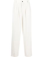 032c pantalon droit en velours côtelé à coupe quatre poches - Blanc