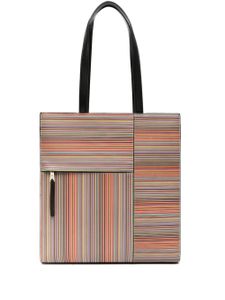 Paul Smith sac cabas Signature Stripe en cuir - Rouge