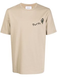 Ports V t-shirt à logo imprimé - Marron