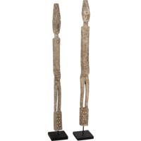 J-Line figuur op voet kali albasia 120 cm 2 assorti | 2 stuks