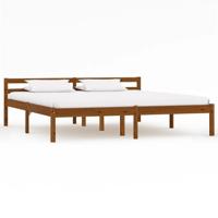 Bedframe massief grenenhout honingbruin 160x200 cm