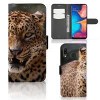 Samsung Galaxy A30 | Telefoonhoesje | Met pasjeshouder | Luipaard