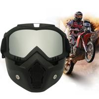 Motorfiets Off-road helm masker afneembare winddicht bril Glasses(Silver)