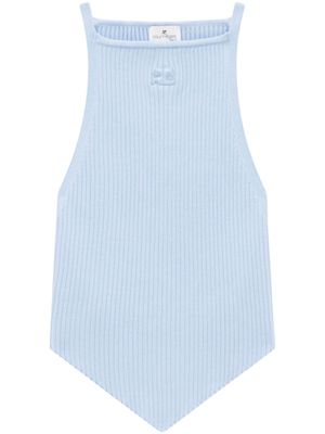 Courrèges débardeur Pointy en maille nervurée - Bleu