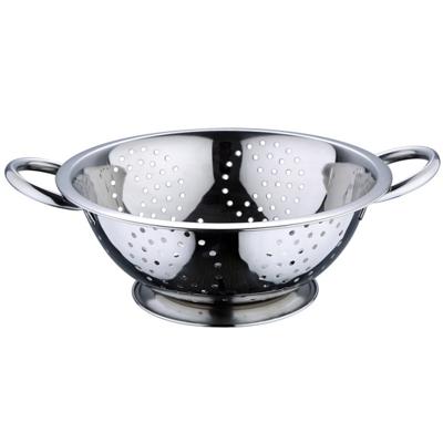 Vergiet - RVS - 24 cm - met handvatten - pasta/aardappels afgieten Vergiet - RVS - 24 cm - met handvatten - pasta/aardappels afgieten