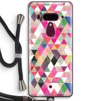 Gekleurde driehoekjes: HTC U12+ Transparant Hoesje met koord