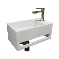 Fontein Boss & Wessing Solid Surface met Handdoekrek Mat Wit Boss & Wessing