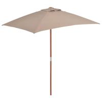 VidaXL Parasol met houten paal 150x200 cm taupe - thumbnail