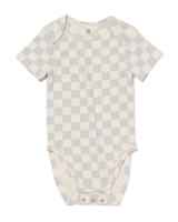 HEMA Meegroeiromper Rib Bamboe Met Stretch Ruiten Blauw (blauw)