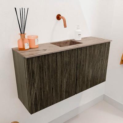 Toiletmeubel Mondiaz Joya Dlux | 80 cm | Meubelkleur Shadow | Faye wastafel Arena Wasbak Midden | Zonder kraangat(en)
