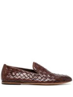 Barrett woven-leather loafers - Marron