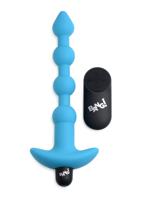 Vibrating Silicone Anal Beads & Remote Control - Blue - thumbnail